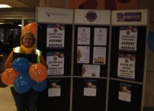 Lion Sue gets ready to sell some tickets