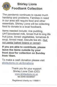 Foodbank leaflet Foodbank leaflet